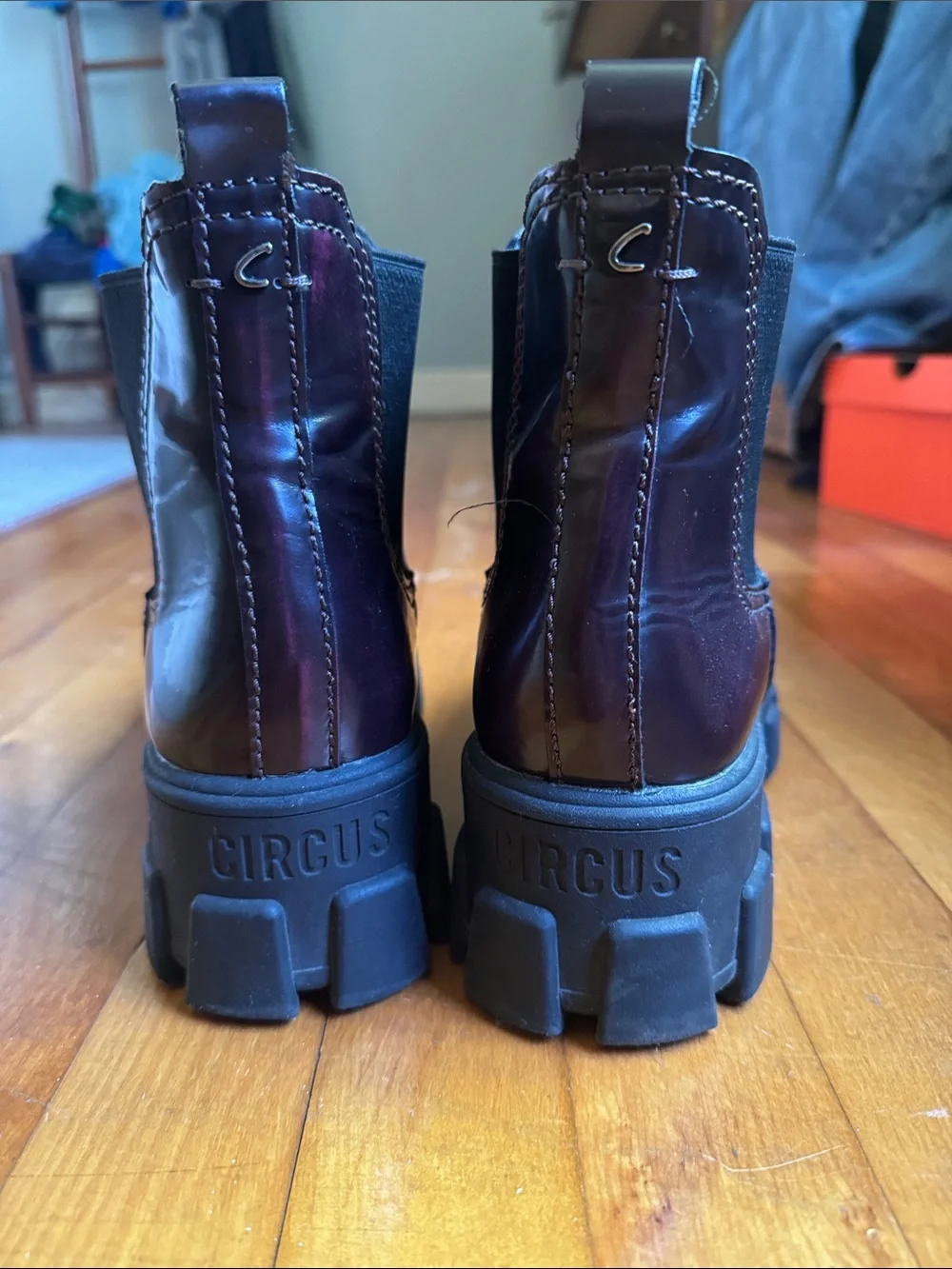 Circus by Sam Edelman Women's Chunky Chelsea Boot in Dark Burgundy